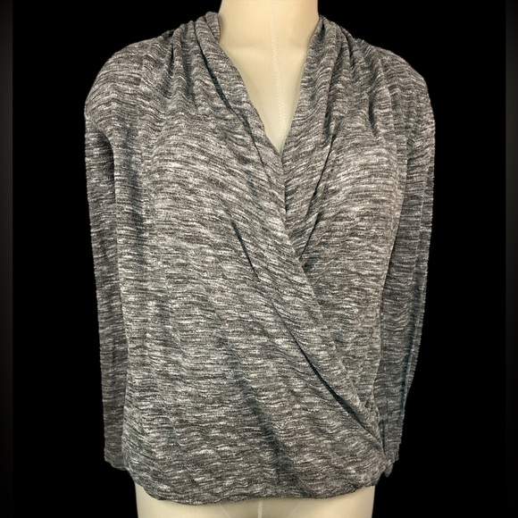 Tahari Tops - Tahari Gray Draped Knit Top Women’s Small